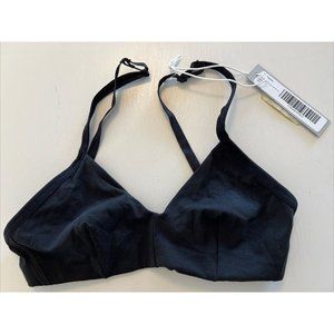 NWT Everlane COTTON Black XXS Bra Unpadded Triangle Hook Closure